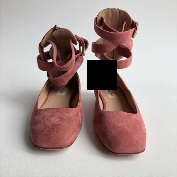 VALENTINO GARAVANI Suede Pink Lace Up Ballet Flats EU37 - Picture 4 of 9